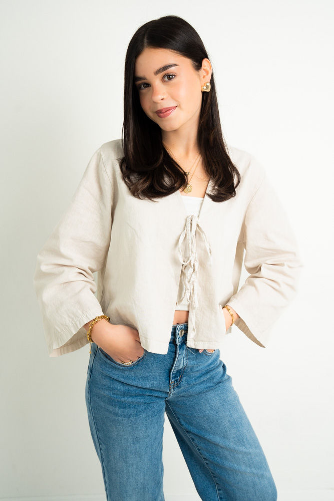 Leinenbluse -CELINE Beige