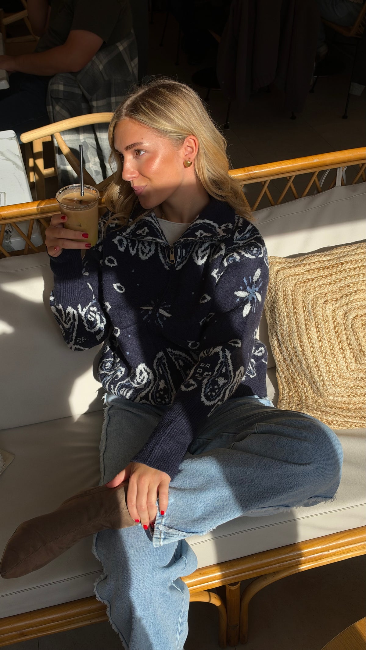 Bandana Strickjacke - LOU blau