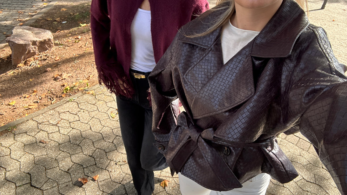 Faux leather jacket - BELLA  burgundy
