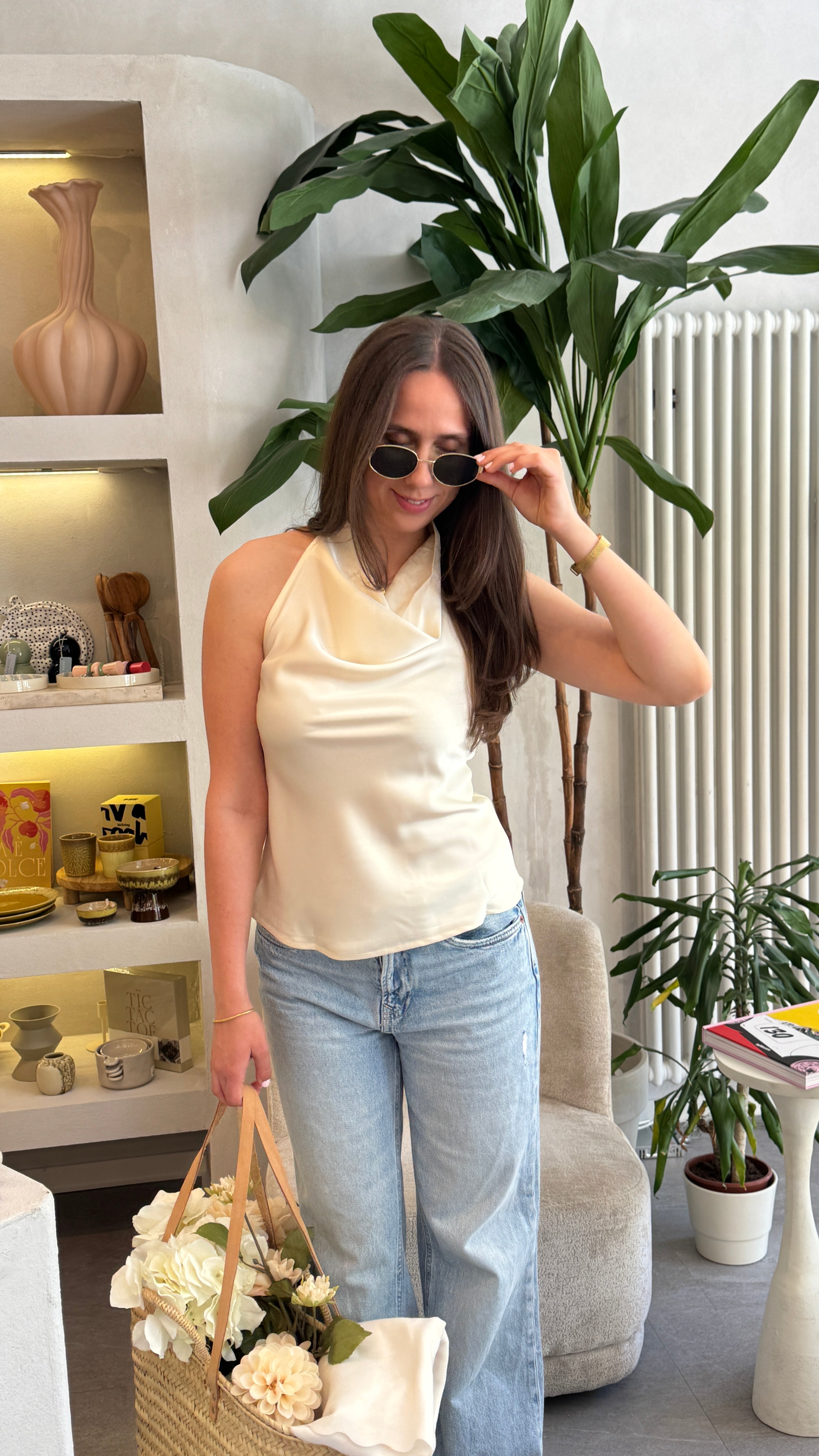 Top in Satinoptik - LUCIA beige