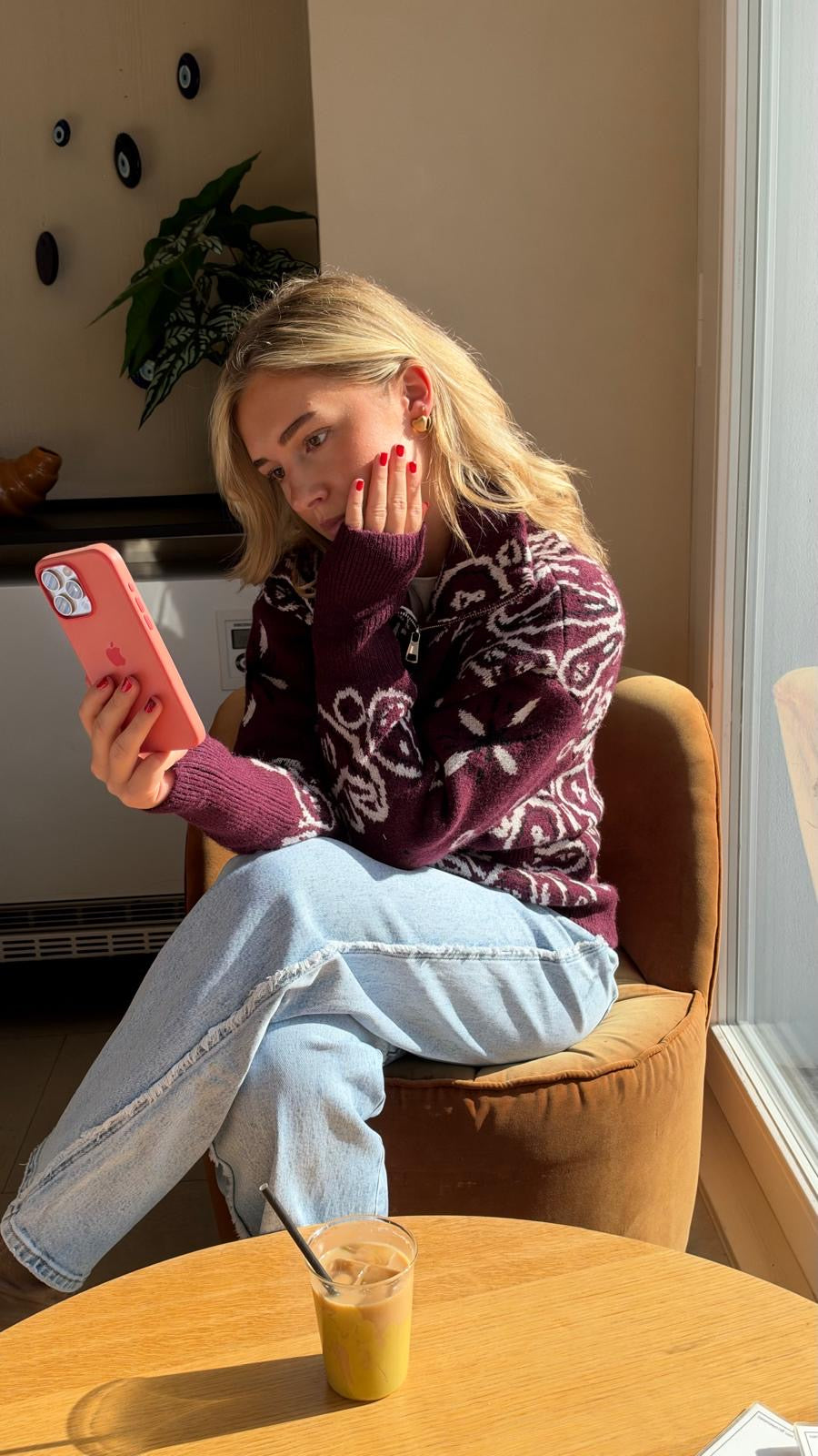 Bandana Strickjacke - LOU bordeaux