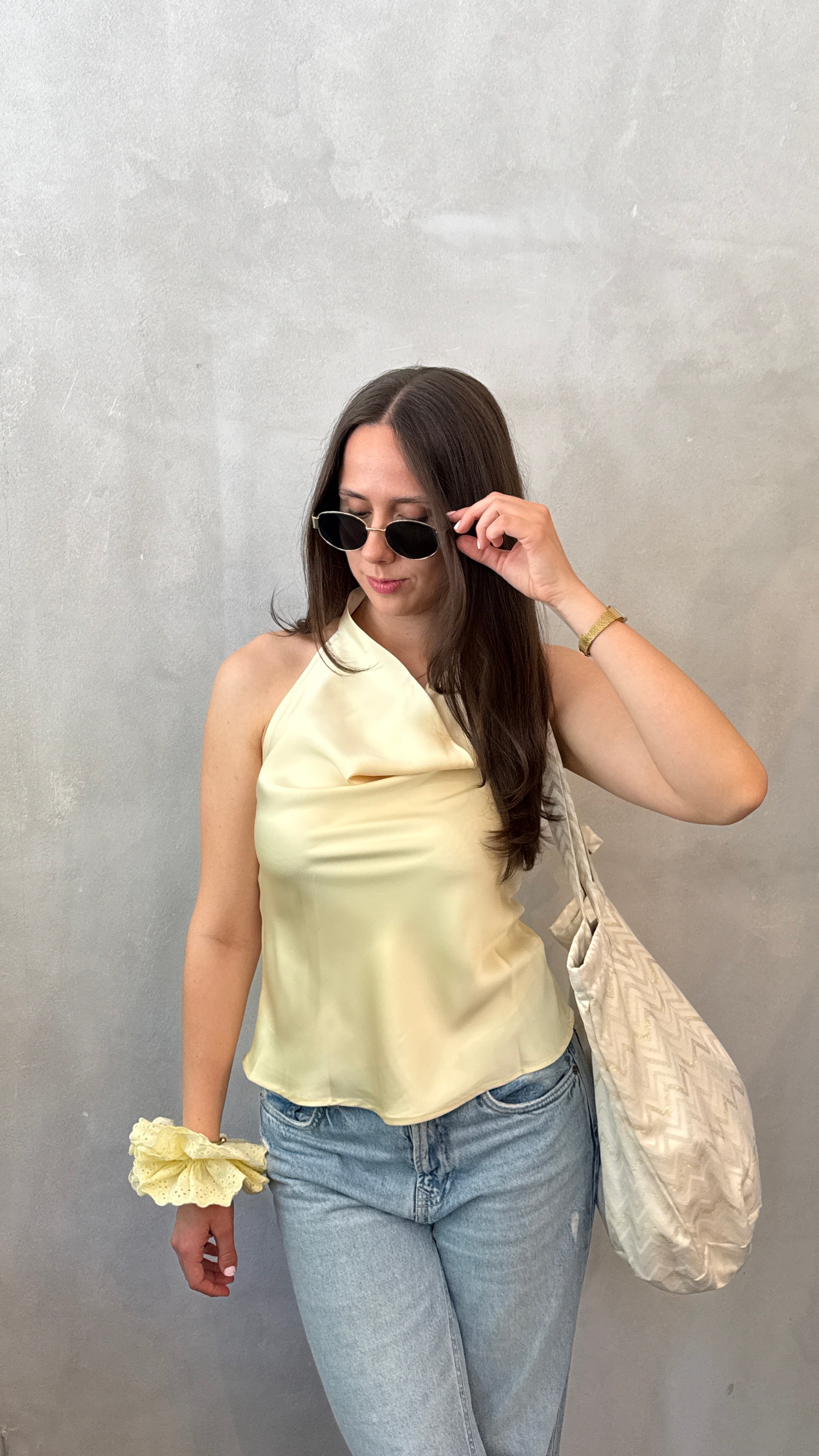 Top in Satinoptik - LUCIA butteryellow