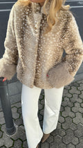 Faux fur jacket- BAMBI beige
